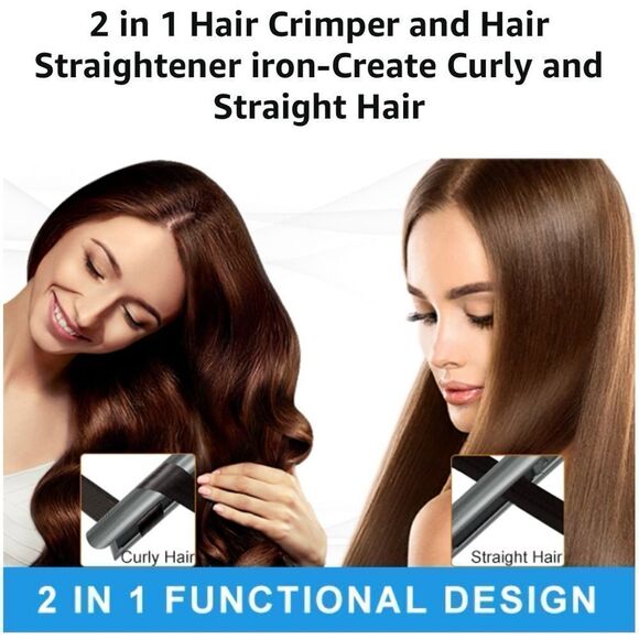 2 In 1 Hair Straightener Flat Iron Curler Waver With Negative Ion Stylin… - Picture 11 of 11